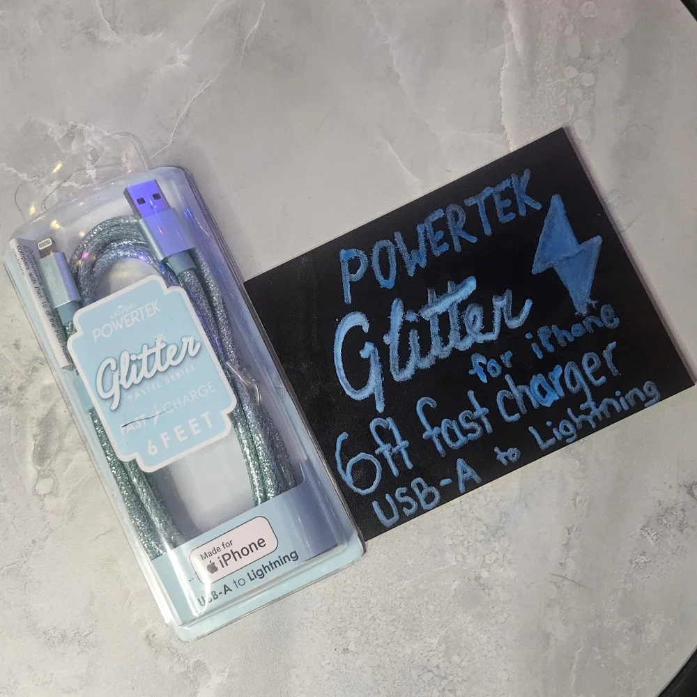 Liquipel Powertek: 6ft Charging Cord, Blue, USB-A to Lightning FOR iPHONE